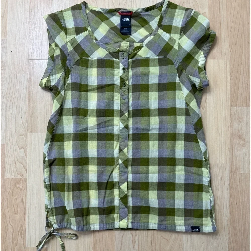 The North Face Organic Cotton Plaid Button Down Short Sleeve Medium - Picture 11 of 11